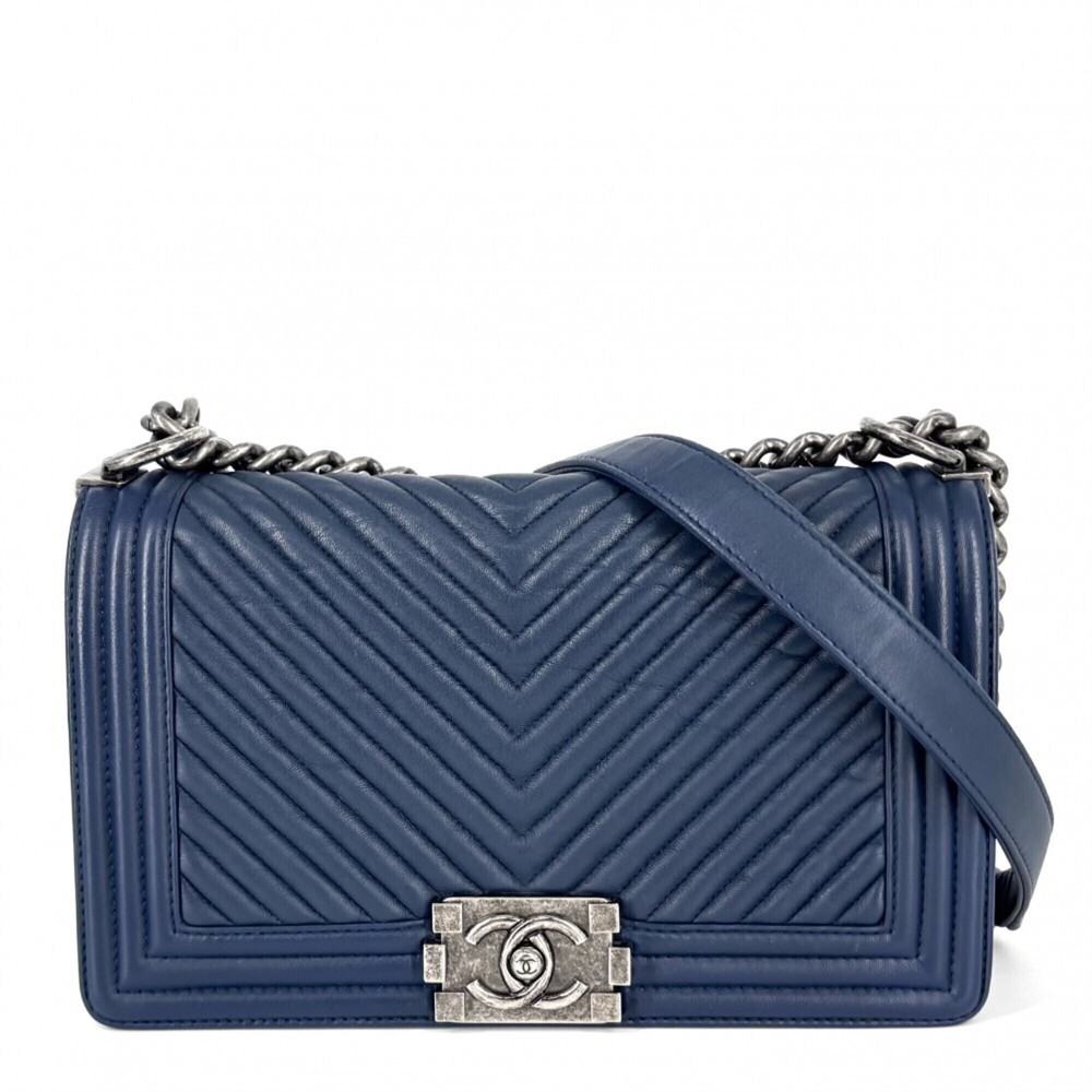 Chanel shoulder bag for women, featuring the Coco Mark, Boy design, chain str...